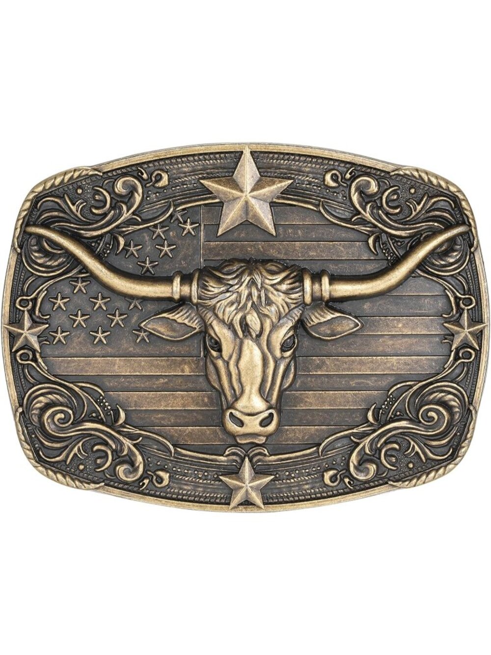 Unisex 4 Eagle Vintage Longhorn Bull Texas Cowboy Belt Buckle